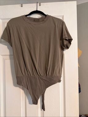 Nuuds Brown Short Sleeve Bodysuit